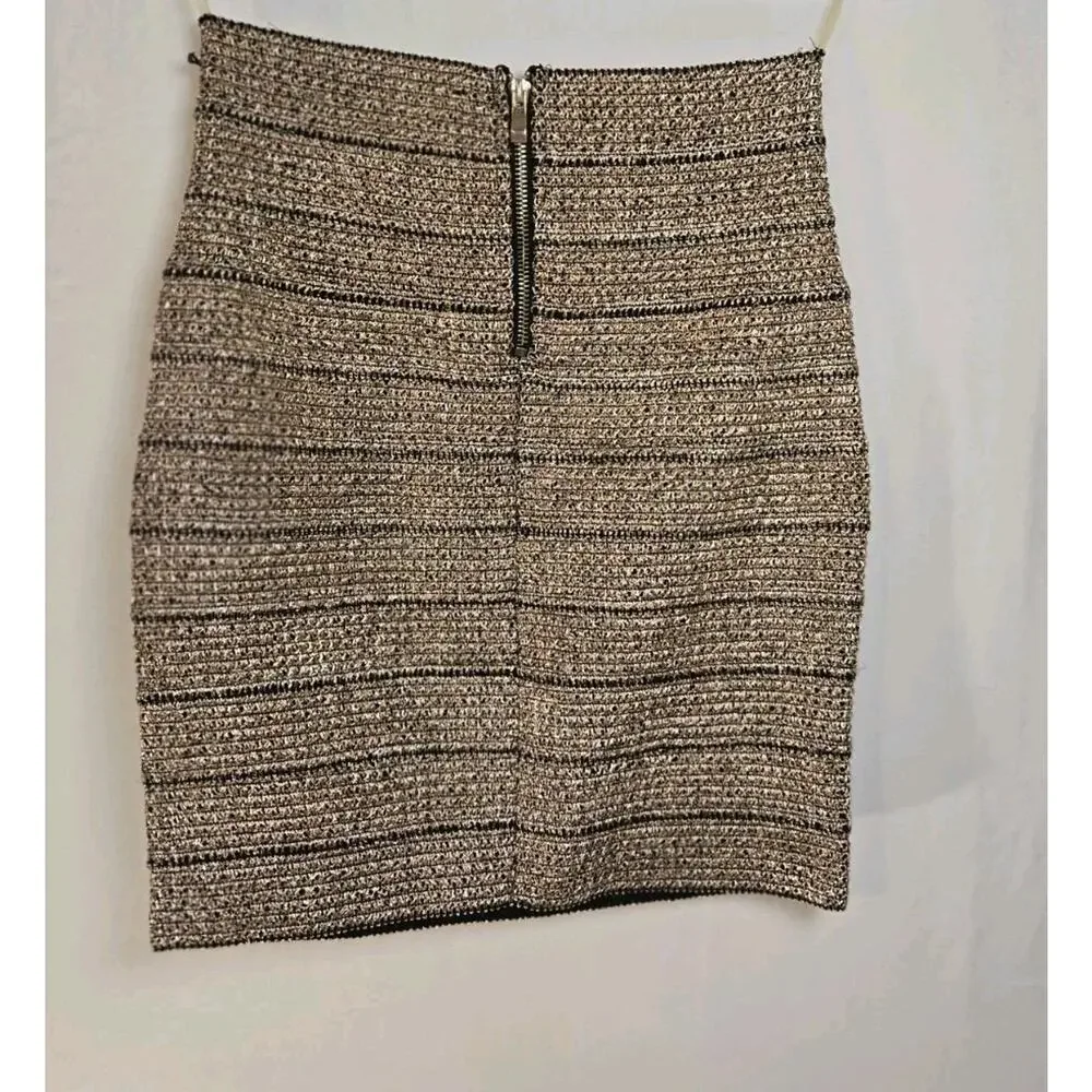 Privy Metallic Silk & Cotton Rose Gold Mini Skirt US Womens Size S Glam Whimsy